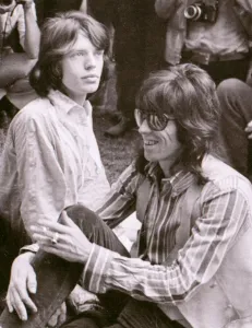Rolling Stones : Mick Jagger & Keith Richards at a photocall in Hyde Park 13 June 1969