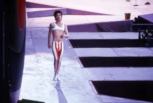The Rolling Stones, Mick Jagger at Wembley Stadium June 1982