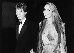 Ties Prints: Rolling Stones, Mick Jagger and wife Jerry Hall at the Barkeley Square Ball 1984