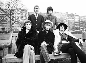 00299 Prints: The Rolling Stones pictured in Green Park London for a press conference prior to their