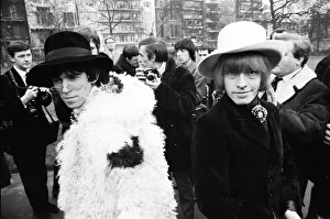 00299 Prints: The Rolling Stones pictured in Green Park London for a press conference prior to their