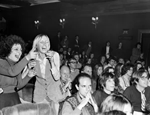 00292 Prints: Rolling Stones Pop Concert: Two girls swinging in their seat at the Rolling Stones Pop