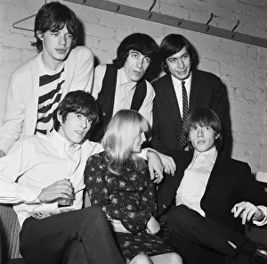 00882 Prints: The Rolling Stones pop group with 14-year-old fan Christine Hart of Wigan following their
