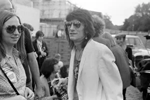Images Dated 12th August 1979: Rolling Stones: Ronnie Wood at Knebworth Pop Festival for a special appearance with Keith
