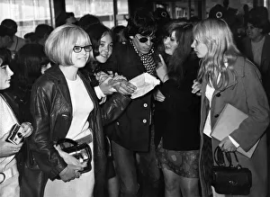 00292 Prints: The Rolling Stones (seen here) were pictured at London Airport on Thursday en route for