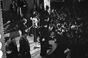 Rolling Stones seen here performing in concert at the Belle Vue theatre, Manchester