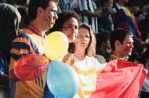 00949 Prints: Romania 0-1 France, Euro 1996 Group B match at St James Park, Newcastle