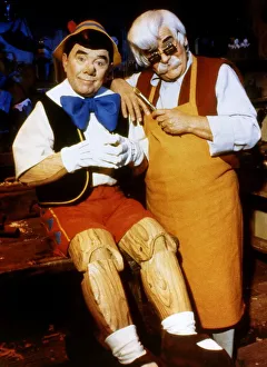 Ronnie Corbett Actor / Comedian dressed as Pinnochio with Ronnie Barker dressed as the Toy