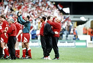 Ronnie Moran with Graeme Souness Liverpool FC FA Cup Final Liverpool 2 v