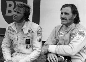 Ronnie Peterson with Graham Hill motor racing driver 1972 Race of Champions Brands
