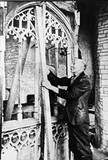 The Rood screen at Blackawton church being prepared for dismantling