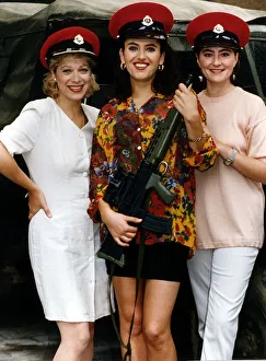 Rosie Rowell as the tarty Donna (centre) in the TV Programme Soldier Soldier