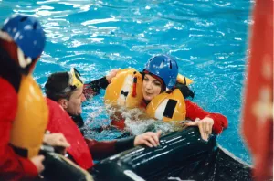 Rosie Waller, Newcastle Chronicle feature writer goes through the helicopter crash / sea