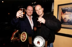 Ross Kemp Actor TV Soap'Eastenders'with Steve McFadden in a pub