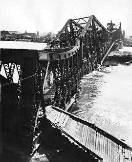 The Rouen English Rail Bridge over the Seine was built by the English during World War