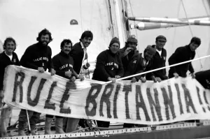 Yachting Prints: Round The World Yacht Race: Great Britain II seen here on the last leg in English Channel