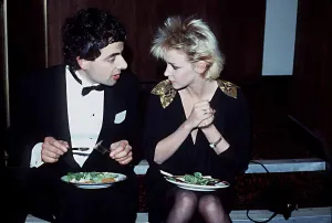 Talking Prints: Rowan Atkinson Actor Comedian and girlfriend Leslie Ash 1984 at the TV Times Awards