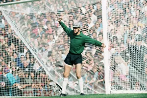 Roy Brown Notts County 1973 football goalkeeper wearing cap