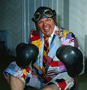 Roy Chubby Brown comedian April 1986 wearing boxing gloves