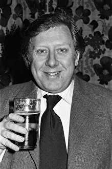 Roy Hattersley drinks a pint of beer in the Sparkbrook Labour Club. 26th February 1977