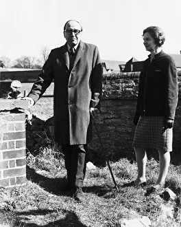 Roy Jenkins MP leader of the Social Democrats with wife walking in East Hendred Berks