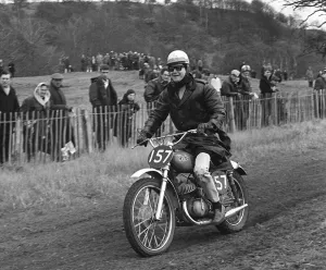 Roy Orbison America singer march 1966 riding on a scramble bike