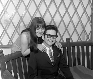 Roy Orbison with his new wife Barbara AnneMarie April 1969 in London