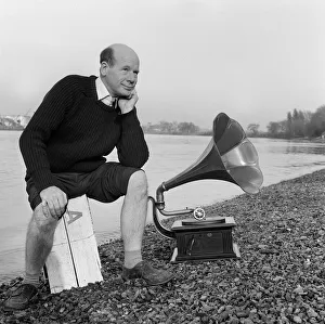 Roy Plomley Radio 4 desert Island Discs Presenter Jan 1967 looks shipwrecked on a desert