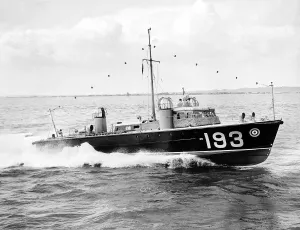 A Royal Air Force Air Sea Rescue launch on patrol during WW2 1943