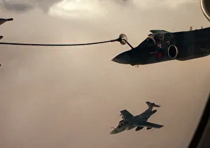 Core01 Prints: A Royal Air Force BAe Buccaneer S2B of 12 Squadron refuels his aircraft from a VC10