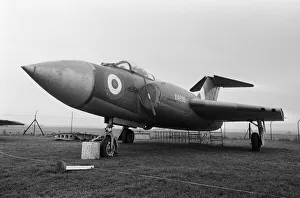 00912 Prints: A Royal Air Force Gloster Javelin FAW5 fighter and interceptor plane on display
