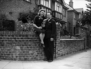 Colours Prints: Royal Airforce Flying Officer Alan Preston with his partner Agnes Brown