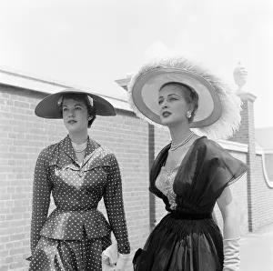 Ascot Prints: Royal Ascot 1955, Models, Colleen Pexter (left) of South Africa with Cynthia Oberholzer