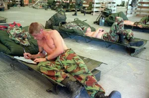 Royal Engineers Gulf War 1990 A member of the Royal Engineers write a letter home