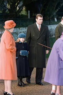 01507 Prints: The Royal family attend the Christmas Day service at St Mary Magdalene Church