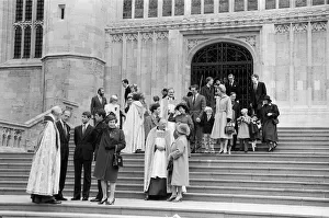 01150 Prints: The Royal family pictured at St Georges Chapel, Windsor, after the Church service