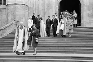 01150 Prints: The Royal family pictured at St Georges Chapel, Windsor, after the Church service