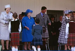 00185 Prints: The Royal Family on the podium at the annual Braemar Highland Games near Balmoral