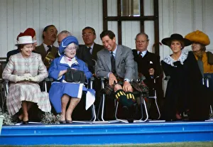 The Royal Family on the podium at the annual Braemar Highland Games near Balmoral