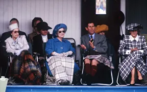 The Royal Family on the podium at the annual Braemar Highland Games near Balmoral