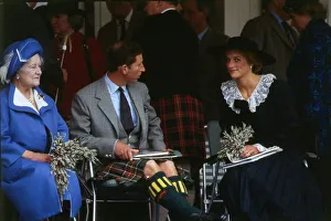 The Royal Family on the podium at the annual Braemar Highland Games near Balmoral