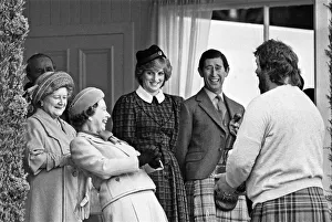Kilts Prints: The Royal family share a joke with Geoff Capes as they attend the Braemar Highland Games