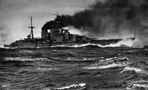 1925 Prints: Royal Navy battlecruiser HSM Hood was sunk in the Battle of the Denmark Strait on 24th