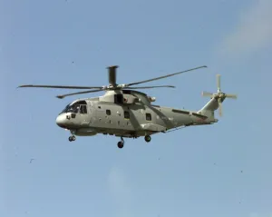 Chopper Prints: A Royal Navy EH 101 Merlin Helicopter at the Farnborough Air Show