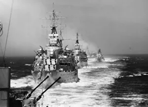 Escort Prints: Royal Navy Mediterranean Fleet escort her Majesty Queen Elizabeth II