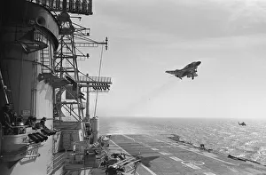 Royal Navy Ships HMS Ark Royal Aircraft Carrier Flight deck 1970 HMS Ark Royal