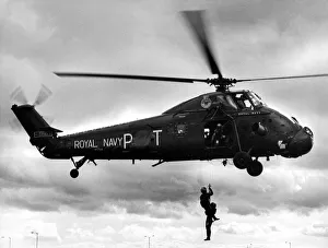 00375 Prints: A Royal Navy Westland Wessex helicopter demonstrates search and rescue techniques