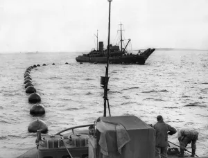 The Royal Navys Boom defence Branch is responsible for maintaining the seaborne