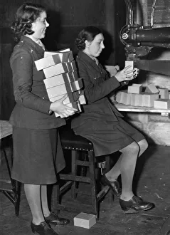Knowsley Prints: Royal Ordnance Factory. Private M Webster with Private Elsie Bolton, both of Liverpool