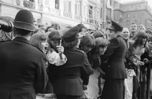 Beatlemania Prints: Royal premiere of The Beatles new film Help! at the London Pavillion in Piccadilly circus